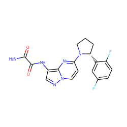 NC(=O)C(=O)Nc1cnn2ccc(N3CCC[C@@H]3c3cc(F)ccc3F)nc12 ZINC000118390148