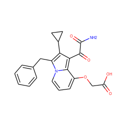 NC(=O)C(=O)c1c(C2CC2)c(Cc2ccccc2)n2cccc(OCC(=O)O)c12 ZINC000013758489