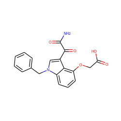 NC(=O)C(=O)c1cn(Cc2ccccc2)c2cccc(OCC(=O)O)c12 ZINC000013445784