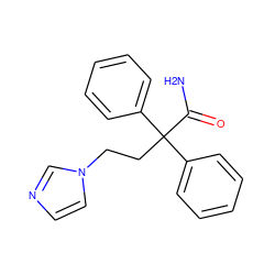 NC(=O)C(CCn1ccnc1)(c1ccccc1)c1ccccc1 ZINC000029481776