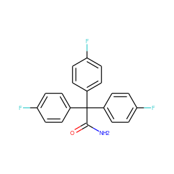 NC(=O)C(c1ccc(F)cc1)(c1ccc(F)cc1)c1ccc(F)cc1 ZINC000029136007