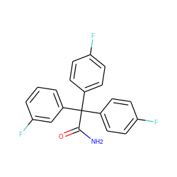 NC(=O)C(c1ccc(F)cc1)(c1ccc(F)cc1)c1cccc(F)c1 ZINC000029135813