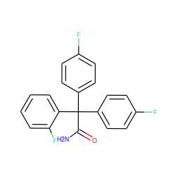 NC(=O)C(c1ccc(F)cc1)(c1ccc(F)cc1)c1ccccc1F ZINC000029136030