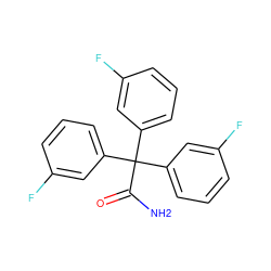 NC(=O)C(c1cccc(F)c1)(c1cccc(F)c1)c1cccc(F)c1 ZINC000029135807