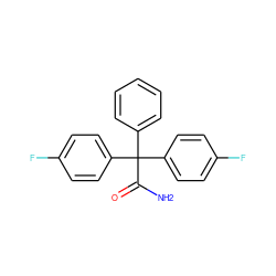 NC(=O)C(c1ccccc1)(c1ccc(F)cc1)c1ccc(F)cc1 ZINC000003816408