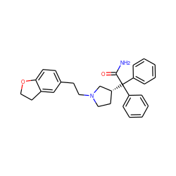 NC(=O)C(c1ccccc1)(c1ccccc1)[C@@H]1CCN(CCc2ccc3c(c2)CCO3)C1 ZINC000001996117