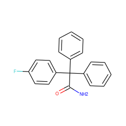 NC(=O)C(c1ccccc1)(c1ccccc1)c1ccc(F)cc1 ZINC000029136073