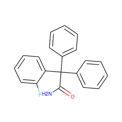 NC(=O)C(c1ccccc1)(c1ccccc1)c1ccccc1F ZINC000029136093