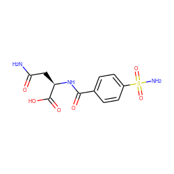 NC(=O)C[C@@H](NC(=O)c1ccc(S(N)(=O)=O)cc1)C(=O)O ZINC000027638151