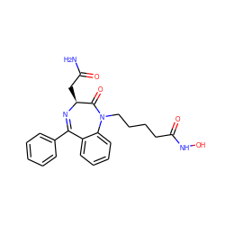 NC(=O)C[C@@H]1N=C(c2ccccc2)c2ccccc2N(CCCCC(=O)NO)C1=O ZINC001772657494