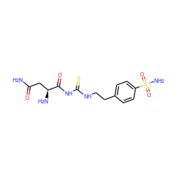 NC(=O)C[C@H](N)C(=O)NC(=S)NCCc1ccc(S(N)(=O)=O)cc1 ZINC000028123919