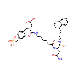 NC(=O)C[C@H](NC(=O)CCCCCNC(=O)[C@@H](CC(=O)O)Cc1ccc(CP(=O)(O)O)cc1)C(=O)NCCCc1cccc2ccccc12 ZINC000028113854