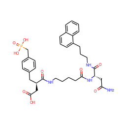 NC(=O)C[C@H](NC(=O)CCCCNC(=O)[C@@H](CC(=O)O)Cc1ccc(CP(=O)(O)O)cc1)C(=O)NCCCc1cccc2ccccc12 ZINC000028115719