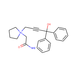 NC(=O)C[N+]1(CC#CC(O)(c2ccccc2)c2ccccc2)CCCC1 ZINC000001833356