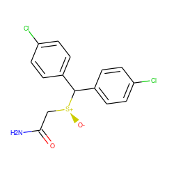 NC(=O)C[S@+]([O-])C(c1ccc(Cl)cc1)c1ccc(Cl)cc1 ZINC000066077057