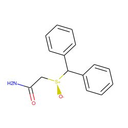 NC(=O)C[S@+]([O-])C(c1ccccc1)c1ccccc1 ZINC000003831139