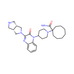 NC(=O)C1(N2CCC(n3c(=O)c(N4C[C@@H]5CNC[C@@H]5C4)nc4ccccc43)CC2)CCCCCCC1 ZINC000059111239