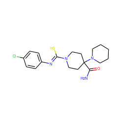 NC(=O)C1(N2CCCCC2)CCN(/C(S)=N/c2ccc(Cl)cc2)CC1 ZINC000004574674