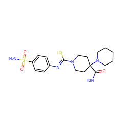 NC(=O)C1(N2CCCCC2)CCN(/C(S)=N/c2ccc(S(N)(=O)=O)cc2)CC1 ZINC000004574493