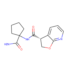 NC(=O)C1(NC(=O)[C@H]2COc3ncccc32)CCCC1 ZINC000205623097