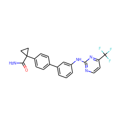 NC(=O)C1(c2ccc(-c3cccc(Nc4nccc(C(F)(F)F)n4)c3)cc2)CC1 ZINC001772621681