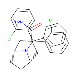 NC(=O)C1(c2ccccc2)C[C@@H]2CC[C@H](C1)N2C(c1ccccc1Cl)c1ccccc1Cl ZINC000034951367