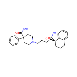 NC(=O)C1(c2ccccc2)CCN(CCCC[C@]23CCCc4cccc(c42)NC3=O)CC1 ZINC000013473706