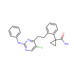 NC(=O)C1(c2ccccc2CCc2nc(Nc3ccccc3)ncc2Cl)CC1 ZINC000211098910