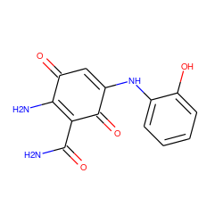 NC(=O)C1=C(N)C(=O)C=C(Nc2ccccc2O)C1=O ZINC000101664287