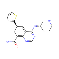 NC(=O)C1=c2ncnc(N[C@H]3CCCNC3)c2=C[C@H](c2cccs2)C1 ZINC000167037872