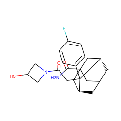 NC(=O)C12CC3C[C@@H](C1)C(CC(=O)N1CC(O)C1)(c1ccc(F)cc1)[C@@H](C3)C2 ZINC000202367097