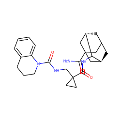 NC(=O)C12CC3C[C@@H](C1)C(NC(=O)C1(CNC(=O)N4CCCc5ccccc54)CC1)[C@@H](C3)C2 ZINC001772630999