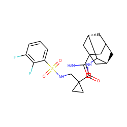 NC(=O)C12CC3C[C@@H](C1)C(NC(=O)C1(CNS(=O)(=O)c4cccc(F)c4F)CC1)[C@@H](C3)C2 ZINC001772648412