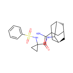 NC(=O)C12CC3C[C@@H](C1)C(NC(=O)C1(NS(=O)(=O)c4ccccc4)CC1)[C@@H](C3)C2 ZINC001772619502