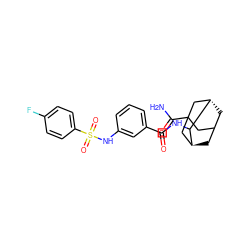 NC(=O)C12CC3C[C@@H](C1)C(NC(=O)c1cccc(NS(=O)(=O)c4ccc(F)cc4)c1)[C@@H](C3)C2 ZINC001772640079