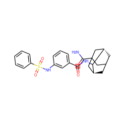 NC(=O)C12CC3C[C@@H](C1)C(NC(=O)c1cccc(NS(=O)(=O)c4ccccc4)c1)[C@@H](C3)C2 ZINC001772645394