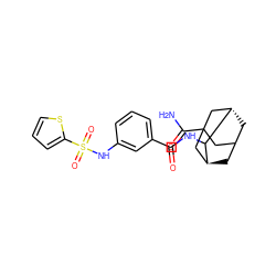 NC(=O)C12CC3C[C@@H](C1)C(NC(=O)c1cccc(NS(=O)(=O)c4cccs4)c1)[C@@H](C3)C2 ZINC001772585585