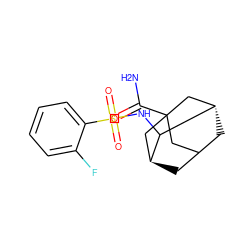 NC(=O)C12CC3C[C@@H](C1)C(NS(=O)(=O)c1ccccc1F)[C@@H](C3)C2 ZINC000473085486