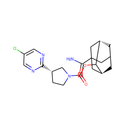 NC(=O)C12CC3C[C@@H](C1)C(OC(=O)N1CC[C@H](c4ncc(Cl)cn4)C1)[C@@H](C3)C2 ZINC000147313832