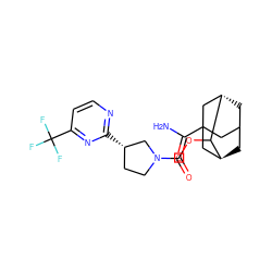 NC(=O)C12CC3C[C@@H](C1)C(OC(=O)N1CC[C@H](c4nccc(C(F)(F)F)n4)C1)[C@@H](C3)C2 ZINC000147278972