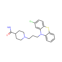 NC(=O)C1CCN(CCCN2c3ccccc3Sc3ccc(Cl)cc32)CC1 ZINC000000538183