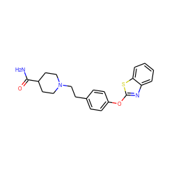 NC(=O)C1CCN(CCc2ccc(Oc3nc4ccccc4s3)cc2)CC1 ZINC000040895860