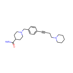 NC(=O)C1CCN(Cc2ccc(C#CCCN3CCCCC3)cc2)CC1 ZINC000045321651