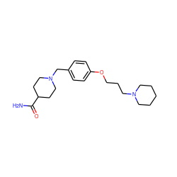 NC(=O)C1CCN(Cc2ccc(OCCCN3CCCCC3)cc2)CC1 ZINC000013526560