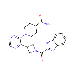 NC(=O)C1CCN(c2nccnc2C2CN(C(=O)c3nc4ccccc4[nH]3)C2)CC1 ZINC000139831486