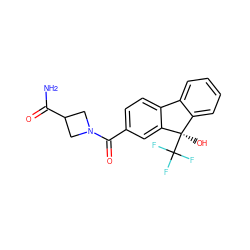 NC(=O)C1CN(C(=O)c2ccc3c(c2)[C@](O)(C(F)(F)F)c2ccccc2-3)C1 ZINC000144716357