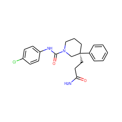 NC(=O)CC[C@@]1(c2ccccc2)CCCN(C(=O)Nc2ccc(Cl)cc2)C1 ZINC000049018240