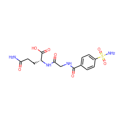 NC(=O)CC[C@@H](NC(=O)CNC(=O)c1ccc(S(N)(=O)=O)cc1)C(=O)O ZINC000027645003