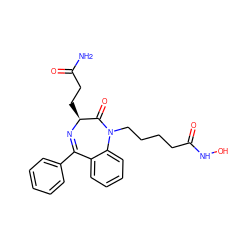 NC(=O)CC[C@@H]1N=C(c2ccccc2)c2ccccc2N(CCCCC(=O)NO)C1=O ZINC001772629193