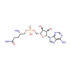 NC(=O)CC[C@H](N)CO[P@](=O)(O)OC[C@H]1O[C@@H](n2cnc3c(N)ncnc32)[C@H](O)[C@@H]1O ZINC000038945772